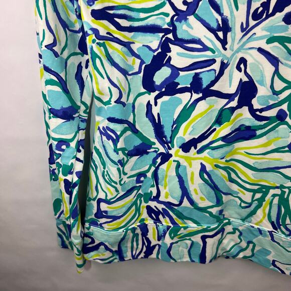 Lilly Pulitzer, Reagan Full-Zip Jacket, Pool Blue Green Stay Cool Cotton Spandex - Picture 12 of 12